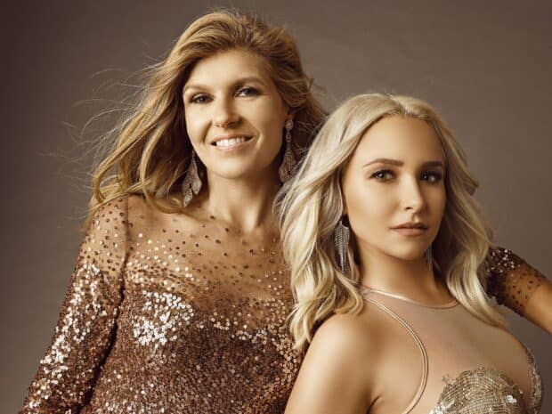 Two leading actresses pose in elegant attire from Nashville TV series, HD Desktop Wallpaper