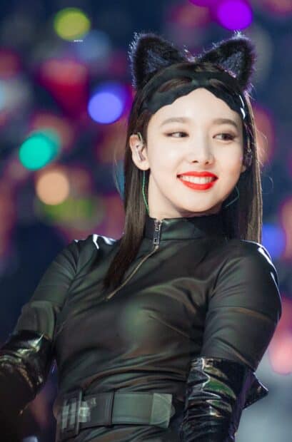 Nayeon Wallpapers shows a bright smile wearing a cat ears headband, HD Mobile Wallpaper