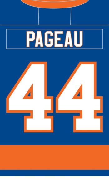 The New York Islanders jersey shows number 44 with Pageau name in blue and orange, HD Phone Wallpaper