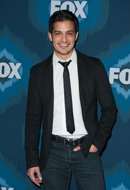 Nicholas Gonzalez is smiling in front of a blue FOX logo backdrop, HD Desktop Wallpaper