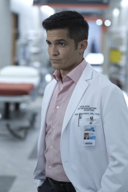 Nicholas Gonzalez wallpapers shows a man in a white coat standing in a hospital corridor, HD Phone Wallpaper