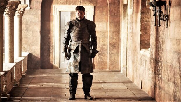 Nikolaj Coster Waldau stands in a stone corridor wearing detailed armor, HD Desktop Wallpaper