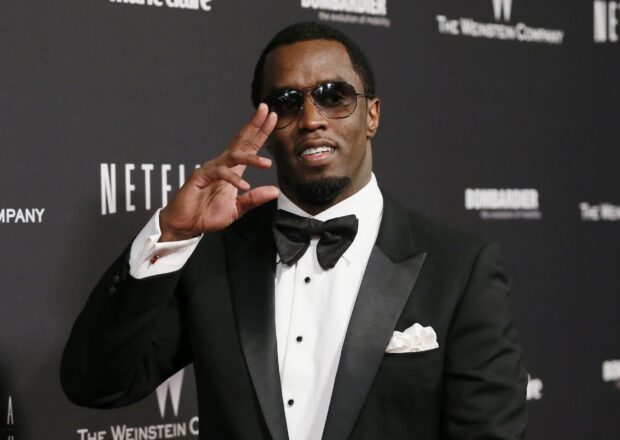 P Diddy Sean Combs wearing a tuxedo and sunglasses at a formal event, HD Desktop Wallpaper