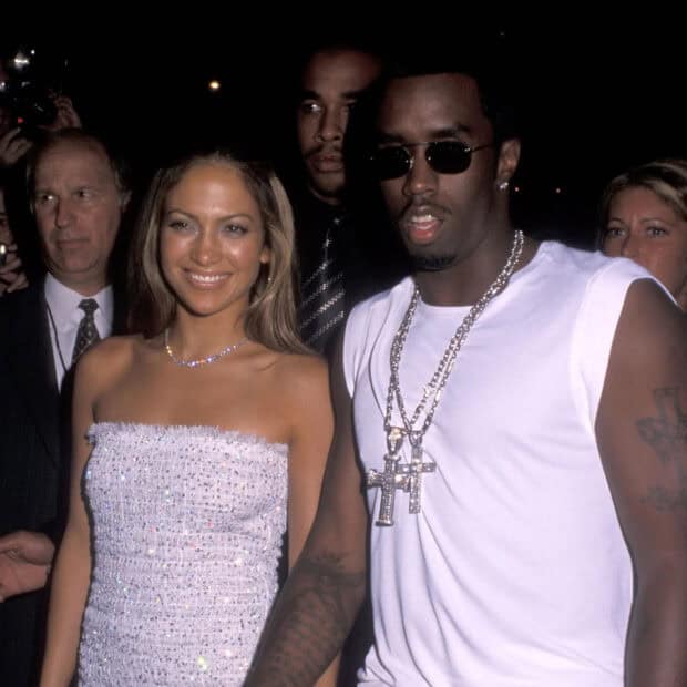 P Diddy Sean Combs wearing sunglasses with Jennifer Lopez at an event, HD Desktop Wallpaper