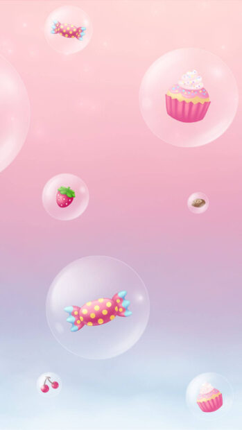 Cool Girly HD Wallpapers 4K with candy and cupcakes in soft pink bubbles, HD Phone Wallpaper