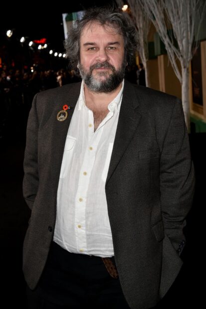 Peter Jackson attends a nighttime event wearing a dark jacket and white shirt, HD Mobile Wallpaper