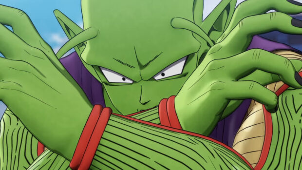 Piccolo prepares a special attack with intense focus and crossed arms, HD Desktop Wallpaper