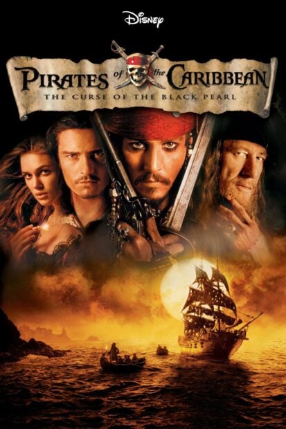 The poster shows main characters from Pirates of the Caribbean directed by Gore Verbinski, HD Desktop Wallpaper