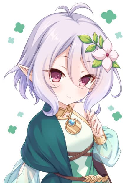 A cute anime character with purple hair and floral decoration from Princess Connect Re Dive anime wallpapers, HD Phone Wallpaper