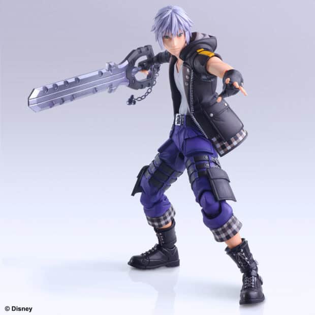 Riku Kingdom Hearts is shown holding a large keyblade in a dynamic stance, HD Desktop Wallpaper