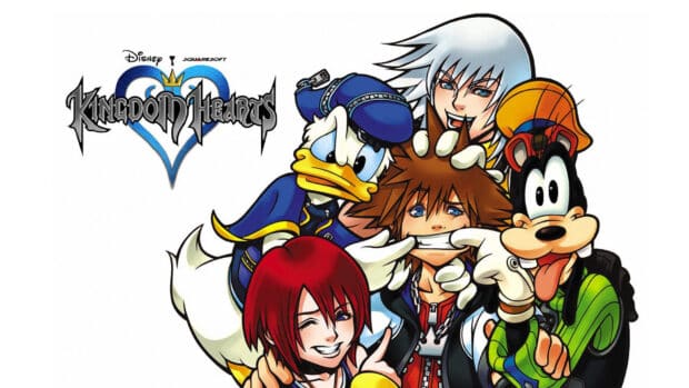 Riku from Kingdom Hearts is playfully interacting with his friends in this image, HD Desktop Wallpaper