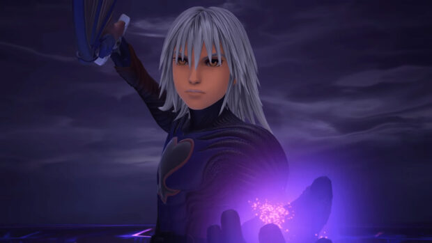 Riku from Kingdom Hearts uses dark power in a nighttime scene, HD Desktop Wallpaper