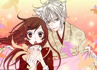 A charming scene with Kamisama characters and floating butterflies, HD Desktop Wallpaper