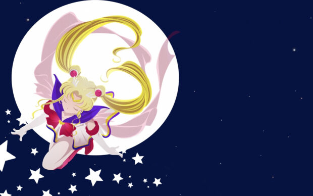 Sailor Moon Eternal Wallpapers character flying with stars at night, HD Desktop Wallpaper