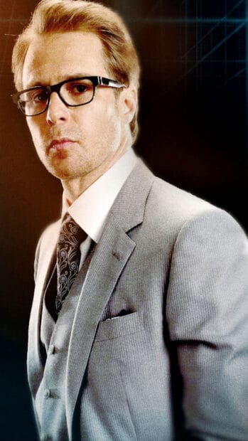 Sam Rockwell wears a gray suit and glasses with a serious expression, HD Phone Wallpaper