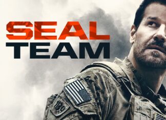 A soldier looks thoughtful with Seal Team text in the background, HD Desktop Wallpaper