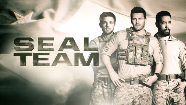 Three Seal Team members stand confidently with the US flag in the background, HD Desktop Wallpaper
