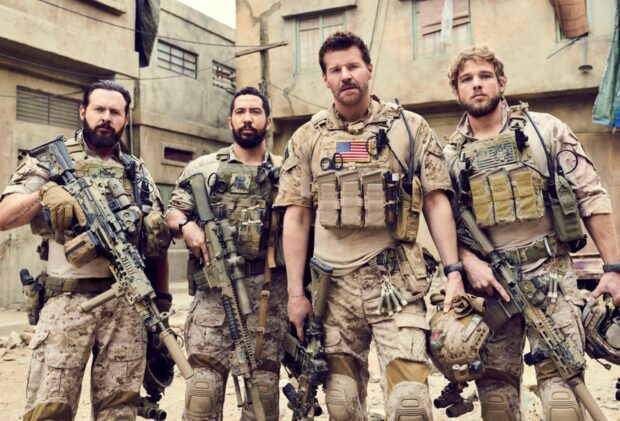 A Seal Team Tv Series Wallpapers group stands armed in tactical gear, HD Desktop Wallpaper