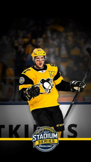 Sidney Crosby is shown celebrating during the 2017 NHL Stadium Series game, HD Phone Wallpaper
