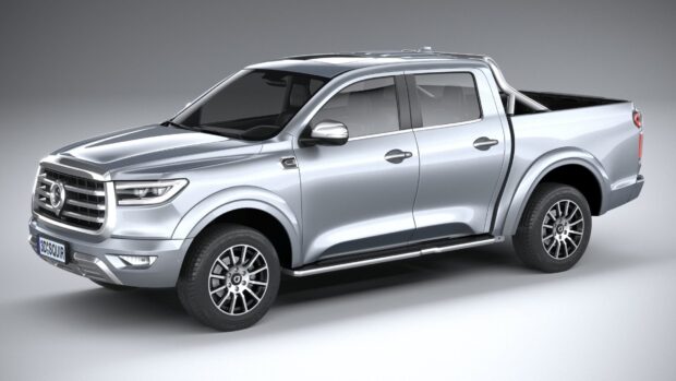 A silver pickup truck by Great Wall Motors with detailed design and stylish wheels, HD Desktop Wallpaper