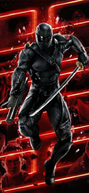 A warrior in black armor wields a sword and gun in this Gi Joe Movie Wallpapers, 2K Mobile Wallpaper