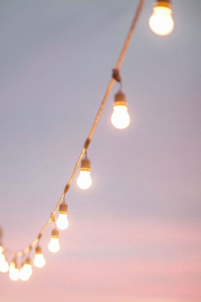 Soft glowing lights hang against a pastel sky for cool girly wallpapers, HD Mobile Wallpaper