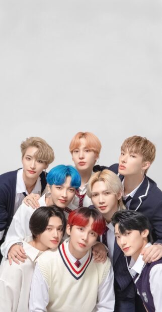 The members of Song Min Gi Ateez pose together in stylish outfits, 2K Phone Wallpaper