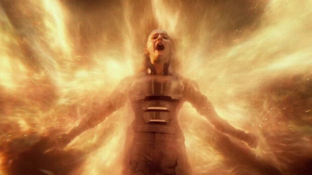 Sophie Turner unleashes her phoenix power in a fiery explosion, HD Desktop Wallpaper