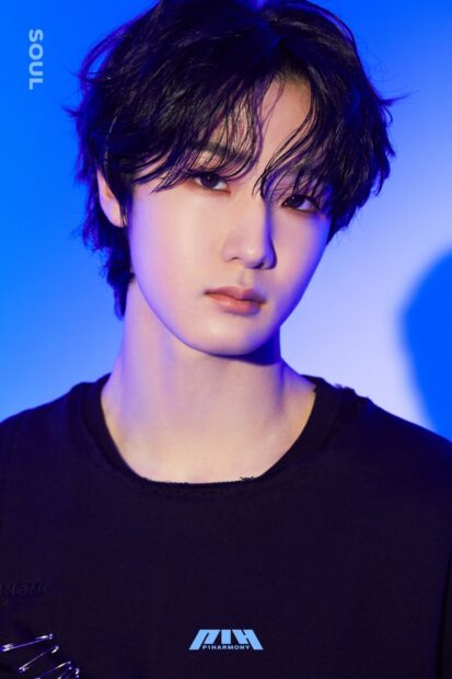 A close up portrait of a young man with dark hair under blue lighting featuring Soul P1Harmony wallpapers, HD Mobile Wallpaper