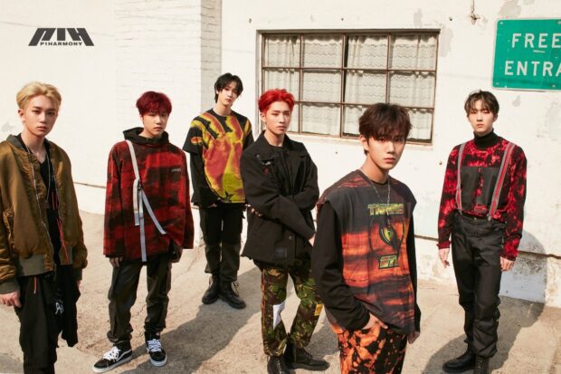 Soul P1Harmony members pose outdoors in casual streetwear, HD Desktop Wallpaper