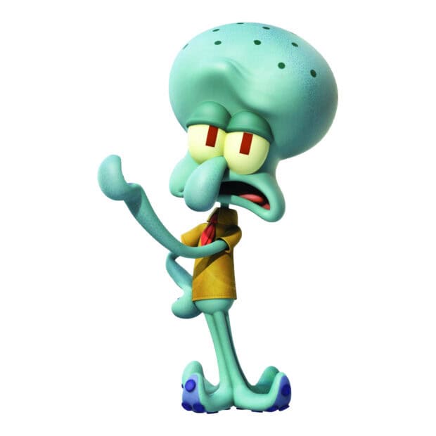 Squidward character from Spongebob Squarepants looking annoyed in a yellow shirt, HD Desktop Wallpaper