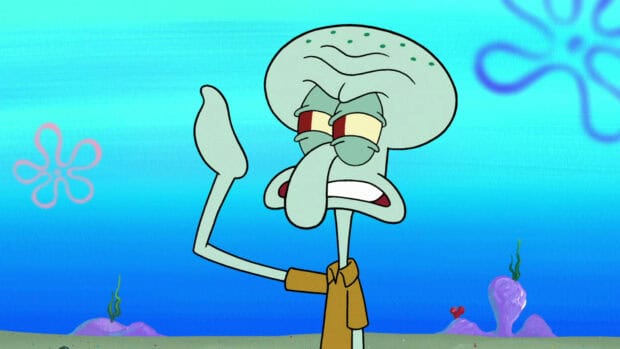 Squidward from Spongebob Squarepants with a serious expression, HD Desktop Wallpaper