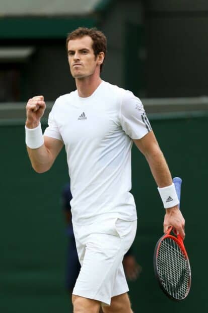 A tennis player is showing determination after winning a crucial point during a match, HD Desktop Wallpaper