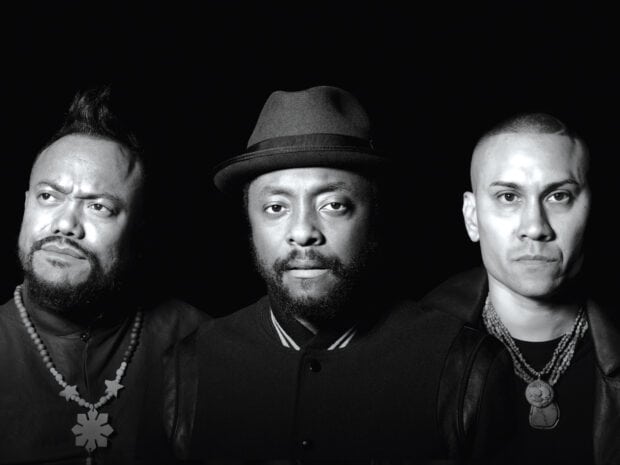 The Black Eyed Peas pose in a black and white close up portrait with serious expressions, HD Desktop Wallpaper