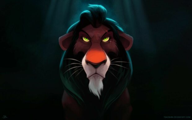 Scar is staring intently with glowing green eyes in this Lion King Wallpapers, HD Desktop Wallpaper