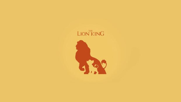 The Lion King wallpapers featuring a lion and cub silhouette on a yellow background, 4K Desktop Wallpaper
