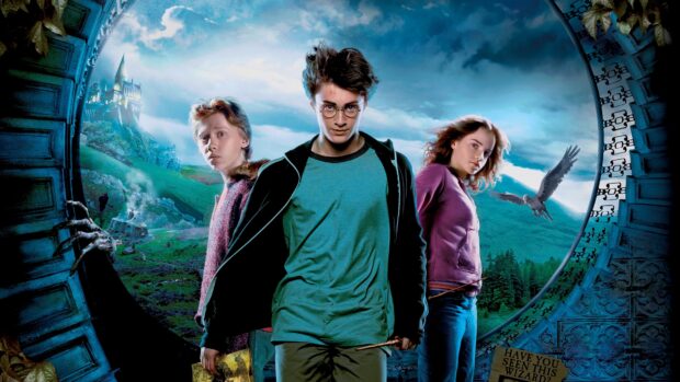 Harry, Hermione, and Ron stand ready in The Prisoner Of Azkaban, 4K Desktop Wallpaper