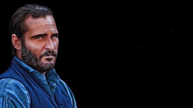 A detailed portrait of a character from The Sisters Brothers with a dark background, HD Desktop Wallpaper