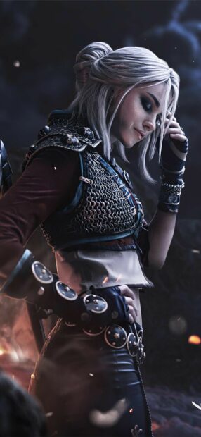 The Witcher Tv Series features a character with white hair and armor in a thoughtful pose, HD Phone Wallpaper