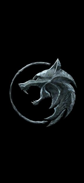 The image shows the detailed Witcher Tv Series logo on a black background, HD Mobile Wallpaper