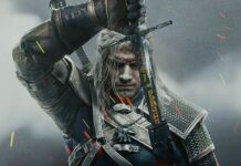 The Witcher Tv Series Wallpapers shows a warrior holding a sword in a battle ready stance, 4K Desktop Wallpaper