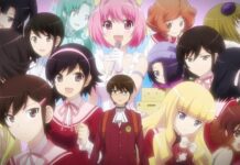 A group of characters from The World God Only Knows anime with a central male protagonist, HD Desktop Wallpaper