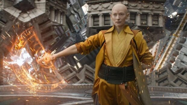 Tilda Swinton is casting magical energy in a complex ancient chamber, HD Desktop Wallpaper