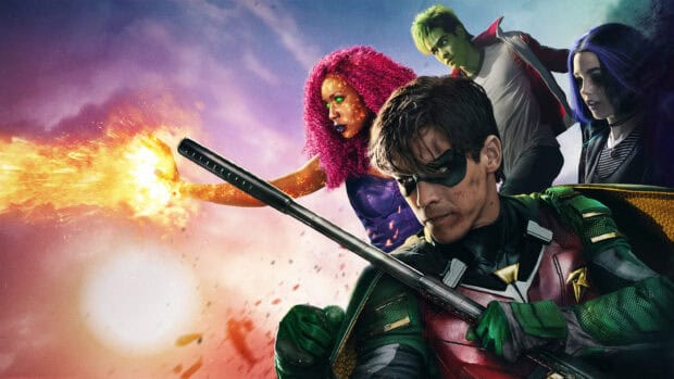 The Titans Tv Series characters display their powers during a fight, 2K Desktop Wallpaper