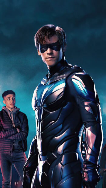 The Titans Tv Series wallpapers show heroes in advanced suits ready for action, 4K Phone Wallpaper