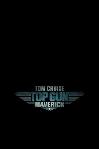 The Top Gun Maverick logo with Tom Cruise's name on a black background, 2K Phone Wallpaper