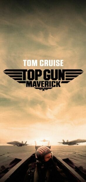 The image shows a pilot flying jets with Top Gun Maverick title in the sky, HD Phone Wallpaper