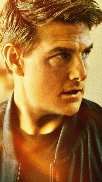 A close up view of a man from Top Gun Maverick looking focused and intense, HD Phone Wallpaper