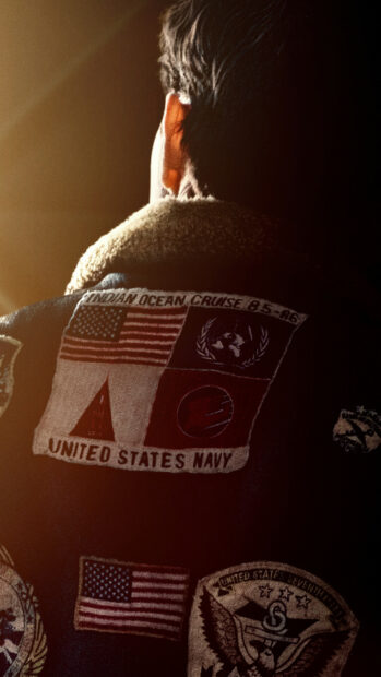 A close up of a jacket with United States Navy patches related to Top Gun Maverick, HD Phone Wallpaper