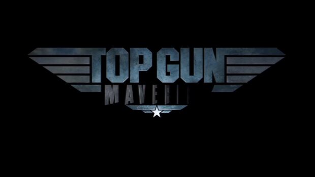The image shows the Top Gun Maverick logo with a star and wings, HD Desktop Wallpaper
